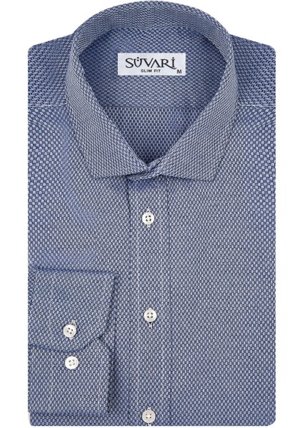 Slim Fit Armür Desenli Beyaz Erkek Gömlek indirimleri