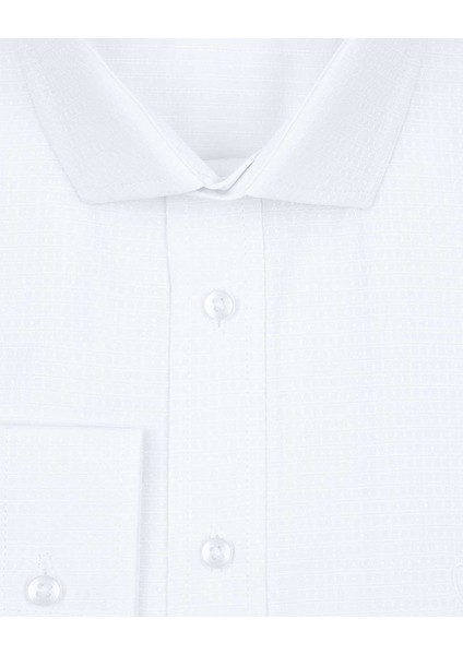 Slim Fit Armür Desenli Beyaz Erkek Gömlek fiyatları
