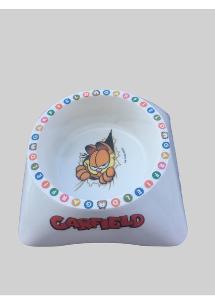 Garfıeld Tekli Mama ve Su Kabı Beyaz