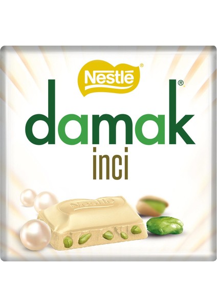 Damak Antep Fıstıklı Inci Kare Çikolata 63 gr 6'lı