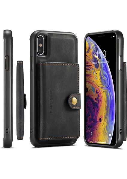 iPhone XS Max (6.5 inç) İçin Uygun Çıkarılabilir Tutucu ve Cüzdan Cep Telefonu Koruyucu Kılıf (Yurt Dışından)