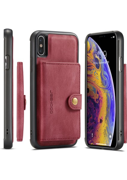 iPhone XS Max (6.5 inç) İçin Uygun Çıkarılabilir Tutucu ve Cüzdan Cep Telefonu Koruyucu Kılıf (Yurt Dışından)