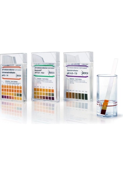 109535 Ph Kağıdı Ph 0 - 14 ph-Indikatör Şeriti Evrensel Indikatör Mcolorphast™ 100 Adet/kutu