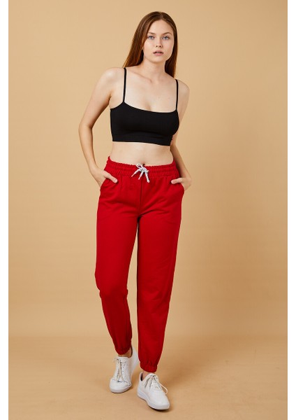 Kadın Beli ve Paçası Lastikli Eşofman Altı