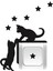Priz Kedi Sticker Set Siyah Kedi Yıldız Etiket Duvar Sticker 1