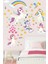 Sevimli Unicorn Gökkuşağı Bulutlar ve Yıldızlar Çocuk Odası Anaokulu Sticker Seti 1