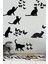 Kedi ve Kelebekler Sticker Set Siyah Etiket Duvar Sticker 1