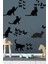 Kedi ve Kelebekler Sticker Set Siyah Etiket Duvar Sticker 2