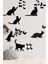 Kedi ve Kelebekler Sticker Set Siyah Etiket Duvar Sticker 4