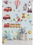Çocuk Odası Duvar Sticker Araçlar, Sevimli Hayvanlar ve Roketler 5