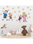 Neşeli Aile ve Yıldızlar Çizgi Tasarımlı Okul ve Çocuk Odası Sticker 5