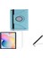 Lenovo Tab M10 Fhd Plus TB-X606F 10.3" (Set) Kılıf+Kalem+Temperli Cam+Dönerli Tablet Kılıfı Seti Turkuaz 2
