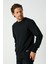 Erkek Siyah Basic Bisiklet Yaka Sweatshirt 4