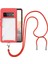 Google Pixel 6 Pro İçin Şeffaf Bumper Shockproof Ayarlanabilir Çapraz Askılı Askılı Tam Koruma Kılıf Kapaklı Kırmızı (Yurt Dışından) 1