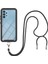 Samsung Galaxy A32 4G İçin Şeffaf Bumper Shockproof Ayarlanabilir Çapraz Askılı Askılı Tam Koruma Kılıf Kapaklı Siyah (Yurt Dışından) 3