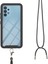 Samsung Galaxy A32 4G İçin Şeffaf Bumper Shockproof Ayarlanabilir Çapraz Askılı Askılı Tam Koruma Kılıf Kapaklı Siyah (Yurt Dışından) 4