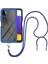 Samsung Galaxy A22 5G İçin Şeffaf Bumper Shockproof Ayarlanabilir Çapraz Askılı Askılı Tam Koruma Kılıf Kapaklı Mavi (Yurt Dışından) 1