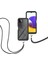 Samsung Galaxy A22 5G İçin Şeffaf Bumper Shockproof Ayarlanabilir Çapraz Askılı Askılı Tam Koruma Kılıf Kapaklı Siyah (Yurt Dışından) 2