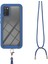 Samsung Galaxy A02S İçin Şeffaf Bumper Shockproof Ayarlanabilir Çapraz Askılı Askılı Tam Koruma Kılıf Kapaklı Mavi (Yurt Dışından) 4