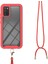Samsung Galaxy A02S İçin Şeffaf Bumper Shockproof Ayarlanabilir Çapraz Askılı Askılı Tam Koruma Kılıf Kapaklı Kırmızı (Yurt Dışından) 4