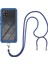 Samsung Galaxy A42 5G İçin Şeffaf Bumper Shockproof Ayarlanabilir Çapraz Askılı Askılı Tam Koruma Kılıf Kapaklı Mavi (Yurt Dışından) 3