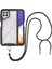 Samsung Galaxy A22 4G İçin Şeffaf Bumper Shockproof Ayarlanabilir Çapraz Askılı Askılı Tam Koruma Kılıf Kapaklı Siyah (Yurt Dışından) 1