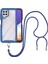 Samsung Galaxy A22 4G İçin Şeffaf Bumper Shockproof Ayarlanabilir Çapraz Askılı Askılı Tam Koruma Kılıf Kapaklı Mavi (Yurt Dışından) 1