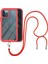 iPhone 12 Pro Max İçin Şeffaf Bumper Shockproof Ayarlanabilir Çapraz Askılı Askılı Tam Koruma Kılıf Kapaklı Kırmızı (Yurt Dışından) 1