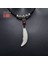 Doğal Tibet Beyaz Kurt Dişi Kolye Ayarlı Örgü Ipli Metal Charm Boncuklu 4