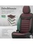Line Design Airbag Dikişli Ekstra Destekli Özel Tasarım Oto Koltuk Kılıfı Tam Set Bordo-Siyah 4