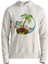 Palmiye Resimli Tasarımlı Baskılı Ekru Sweatshirt 1