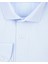 Slim Fit Armür Desenli Soluk Mavi Erkek Gömlek 2