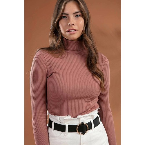 Pındık Butik Kadın Boğazlı Balıkçı Yaka Fitilli Triko KAZAK-888-036