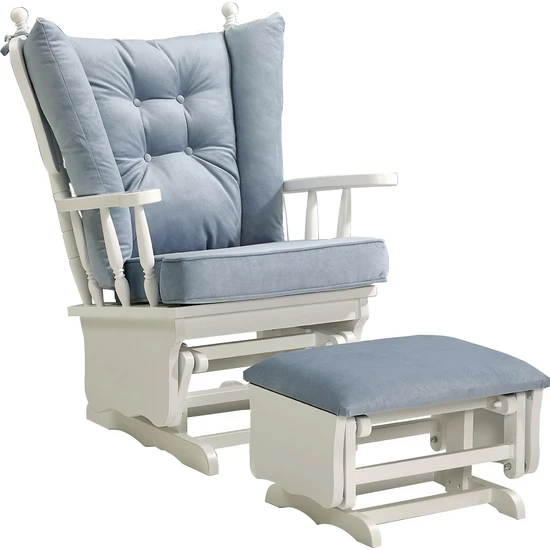 Meltem Smart Sallanır Emzirme Dinlenme Koltuğu Sallanan Sandalye Sallanan Koltuk + Markiz (beyaz-soft mavi (3020))