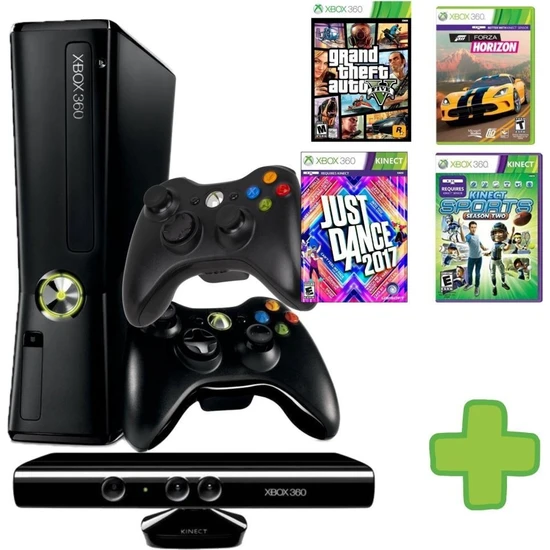 Microsoft Xbox 360 - 2 Adet Kablosuz Kol - Kinect Kamera - 30 Oyun