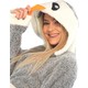 Zeynep Tekstil Penguen Nakışlı Kapşonlu Wellsoft Peluş Bornoz S/M