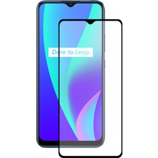 Caseworld Realme C15 Tam Kaplayan Temperli Ekran Koruyucu Cam