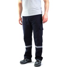 Taniş Lacivert 16/12 Gabardin Komando Cepli Pamuklu Reflektörlü Yazlık Iş Pantolonu