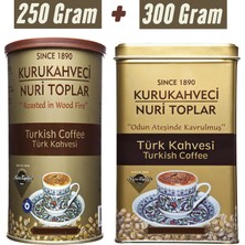 Nuri Toplar Yuvarlak ve Kare Teneke Kutuda Türk Kahvesi 550 gr 2 Ayrı Kuru Kahve