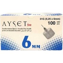 Ayset 6mm Insülin Kalem Iğnesi 100 Adet