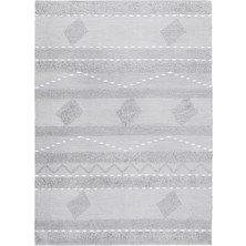 My Home Halı Oslo %100 Doğal Pamuk Dokuma Püsküllü Kilim K9 Gri