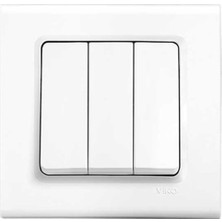 Viko By Panasonic Rollina/linnera Üçlü Anahtar Beyaz Çerçeve