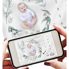 Moky Design Bebek Hediyelik Aylık Fotoğraf Anı Battaniyesi, Hediye Erkek Kız Bebek Yeni Doğan Doğum Hediyesi