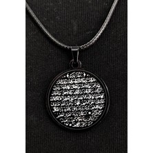 Osmanlı Gümüş Bereket Duası Karınca Duası Siyah Çelik Kolye