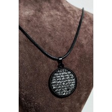 Osmanlı Gümüş Bereket Duası Karınca Duası Siyah Çelik Kolye