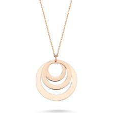 Engingold 14 Ayar Altın Üçlü Halka Plaka Kolye