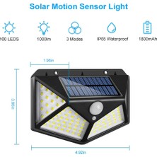 Wuzan Dış Mekan Güneş Enerjisi 100 LED Solar Duvar Güneş Lambası (Yurt Dışından)