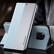 Eabhulie Huawei Mate 20 Pro İçin İnce Flip Deri Manyetik Kılıf Mavi (Yurt Dışından)