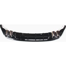 Fetih Oto Vw Golf 7.5 Arka Tampon Difüzör 2018 - 2021 Piano Black 4 Egzoz Oem