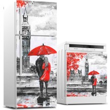 Sticker Art Buzdolabı ve Bulaşık Makinası Beyaz Eşya Sticker Kaplama Ingiltere Yağlıboya